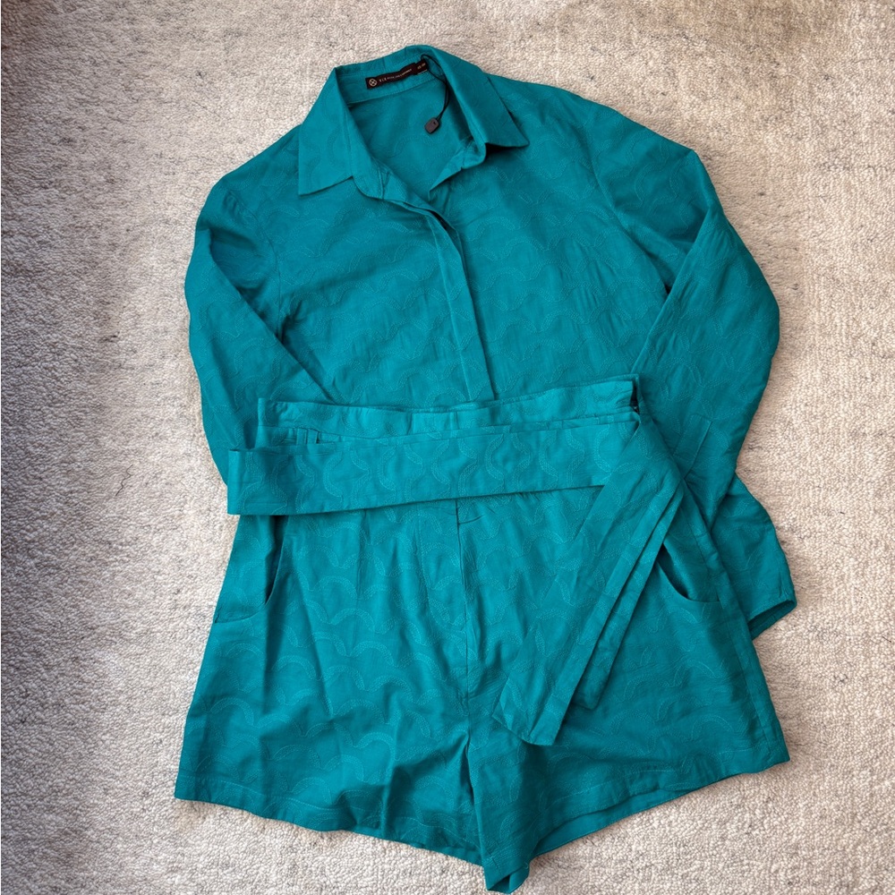 ViX PAULAHERMANNY Long-Sleeve Shirt (XS) and Shorts (M) Set